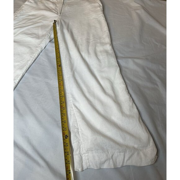 Abercrombie Fitch Women’s Tailored Linen-Blend Wide Leg Pants White 12 L 31x28 - Picture 9 of 9